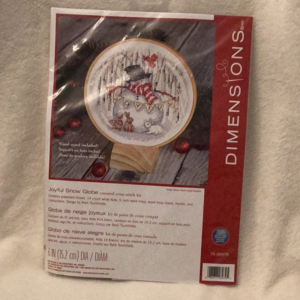 Counted Cross Stitch Kits ~ Joyful Snow Globe ~ Dimensions Snowman